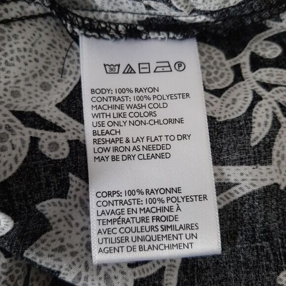 SILENCE + NOISE UO Floral Mini Dress Flowy Lightweight B&W Sz M - Picture 13 of 14